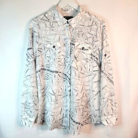 Karl Lagerfeld Paris Street Map Blouse - Picture 2 of 16